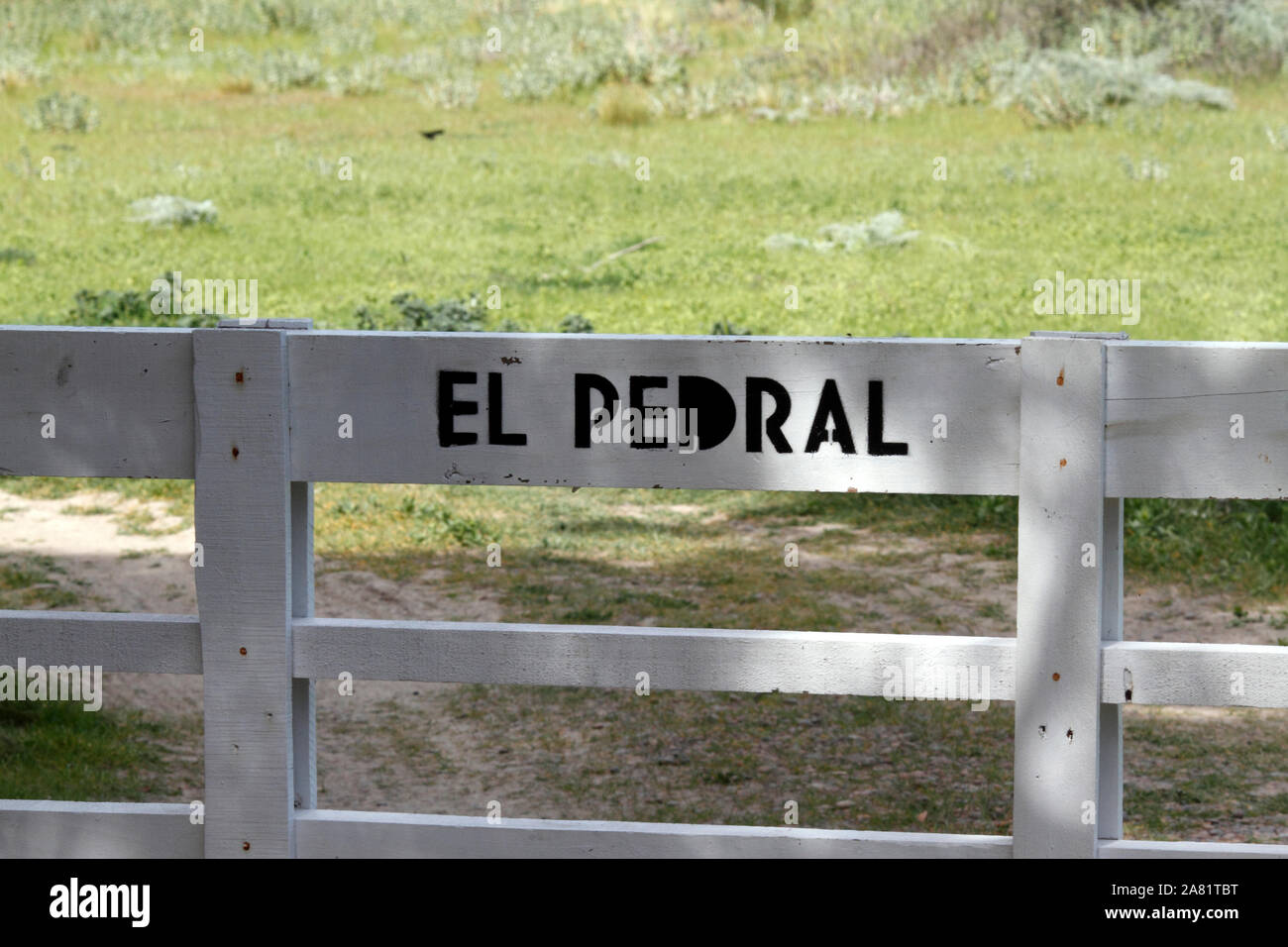 El Pedral Lodge, in der Nähe von Puerto Madryn, Provinz Chubut, Patagonien, Argentinien. Heiligtum des Vereins Global Pinguin. Außen Stockfoto