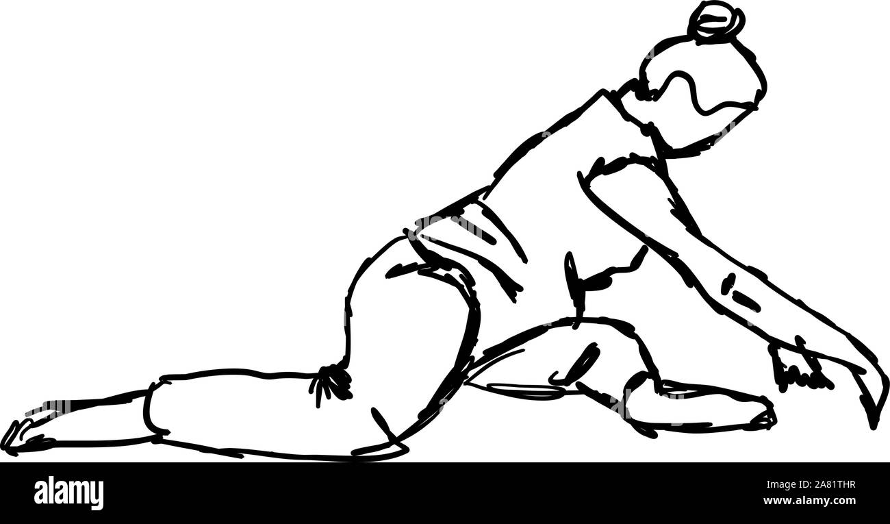 Rotwild yoga Pose, Illustration, Vektor auf weißem Hintergrund. Stock Vektor