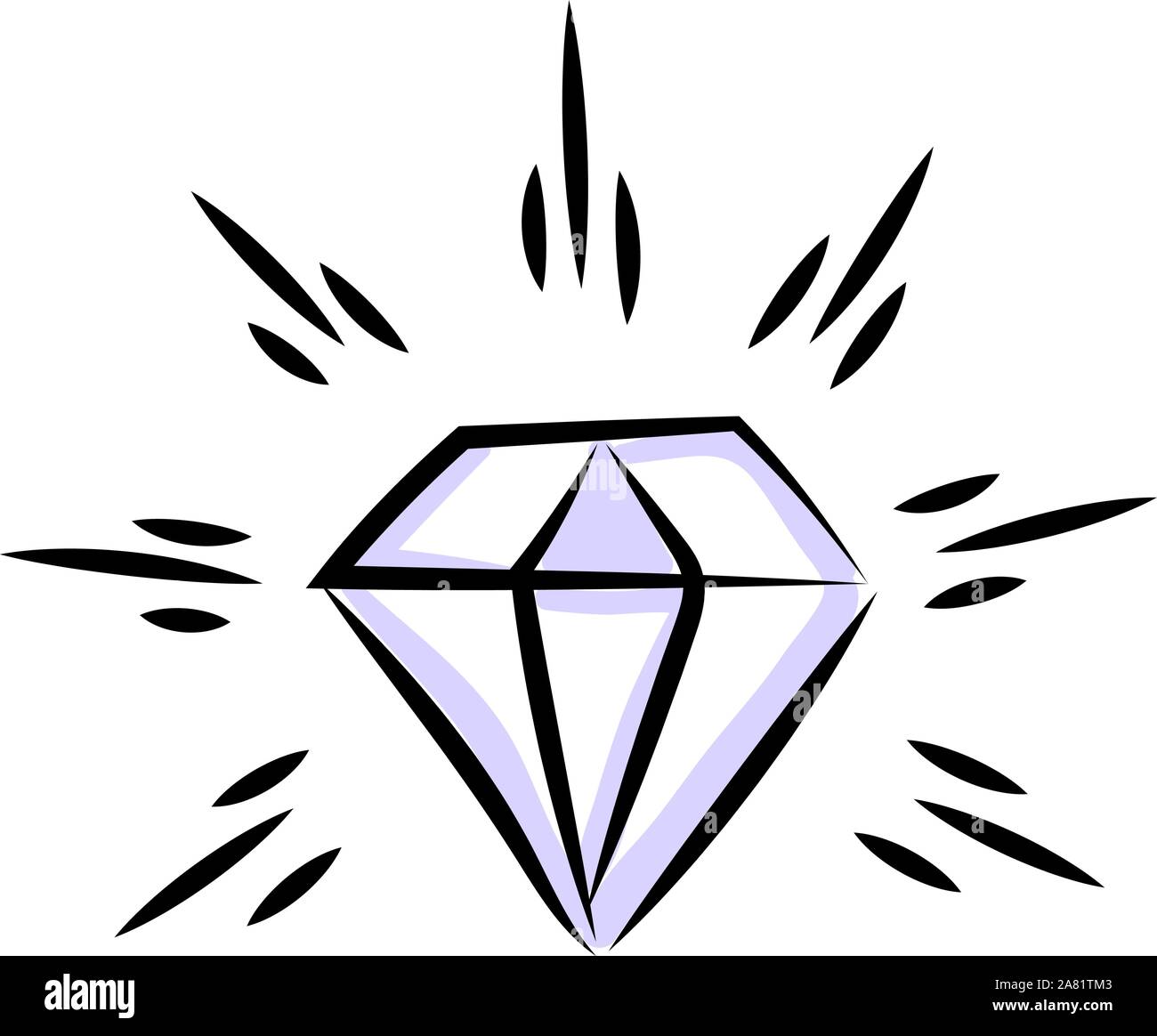 Glänzende Diamanten, Illustration, Vektor auf weißem Hintergrund. Stock Vektor