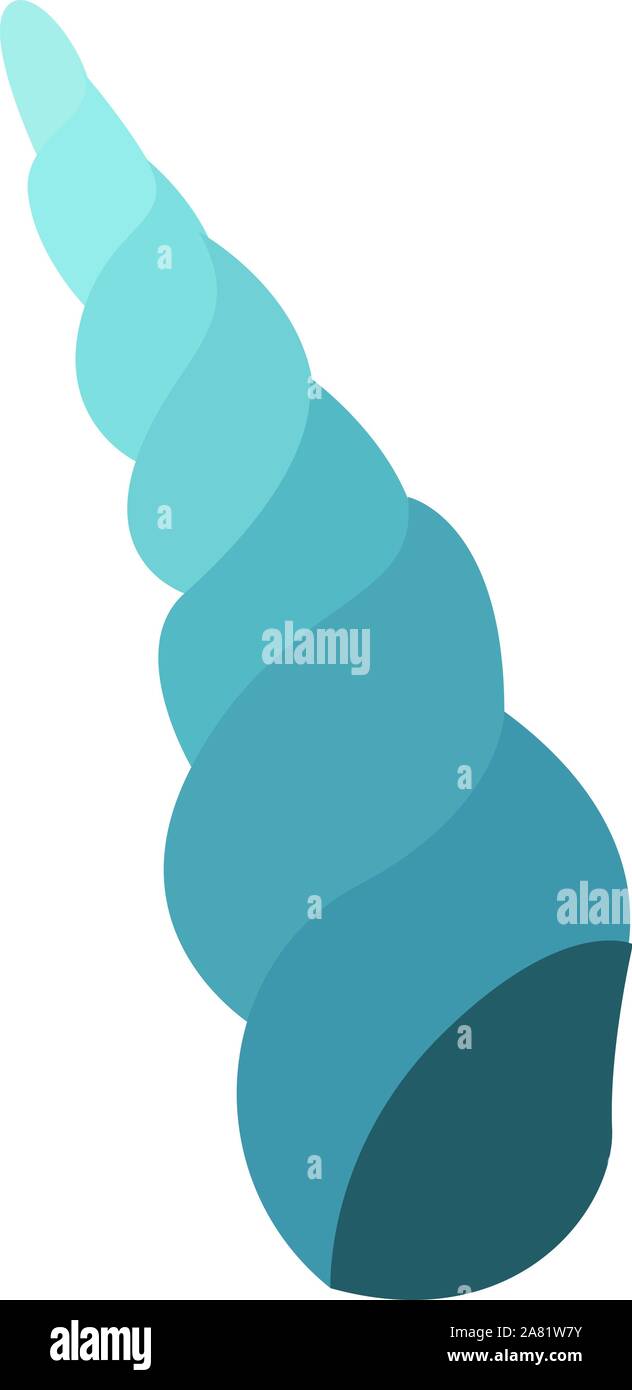 Blue shell, Illustration, Vektor auf weißem Hintergrund. Stock Vektor