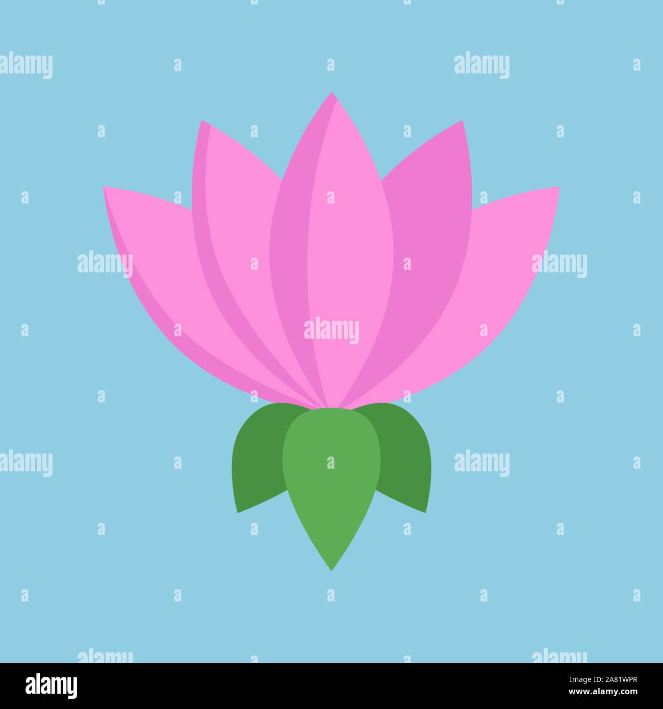 Lotus Flower, Illustration, Vektor auf weißem Hintergrund. Stock Vektor