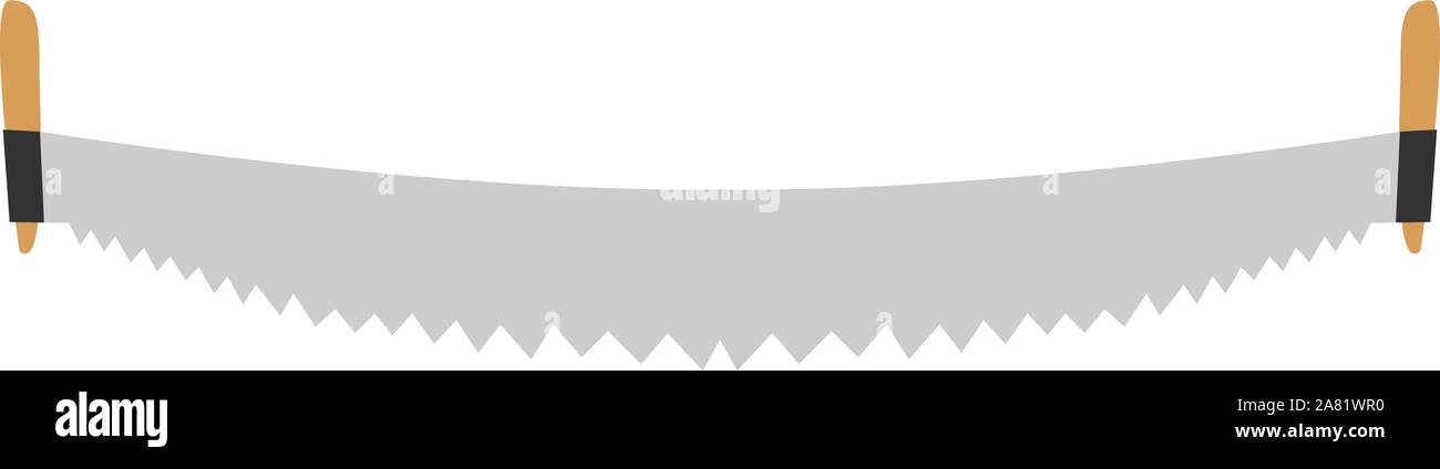 Doppel Hand sah, Illustration, Vektor auf weißem Hintergrund. Stock Vektor