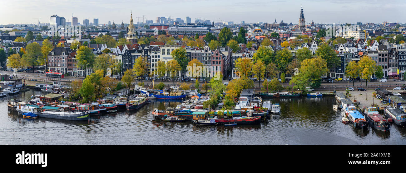 Panorama von Amsterdam Stockfoto