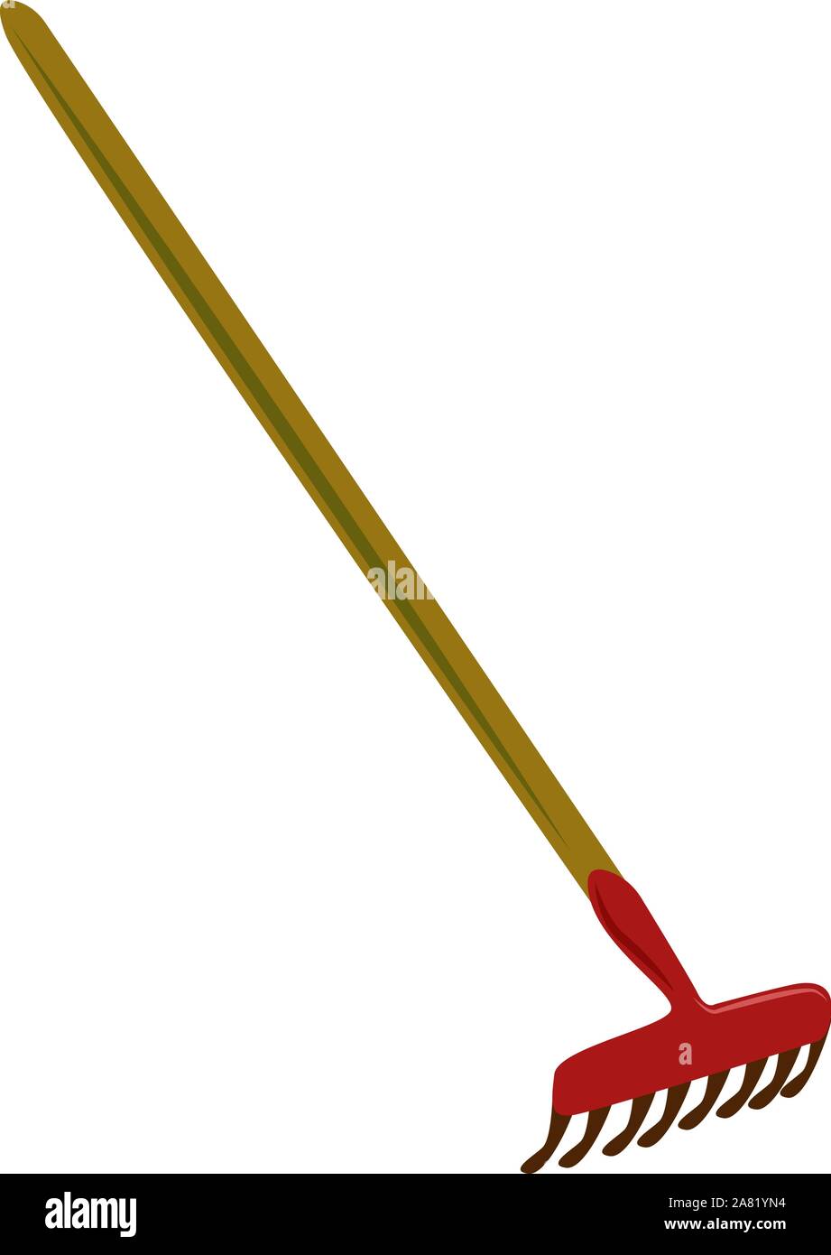 Rechen, Illustration, Vektor auf weißem Hintergrund. Stock Vektor