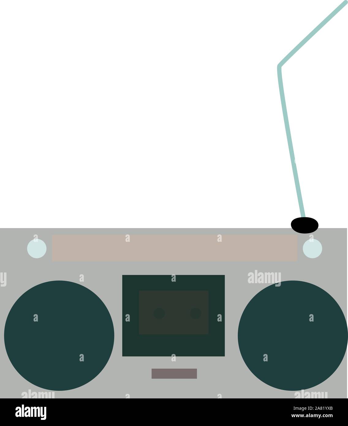 Stereo Radio, Illustration, Vektor auf weißem Hintergrund. Stock Vektor