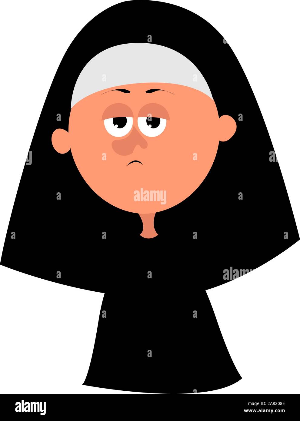 Nonne, Illustration, Vektor auf weißem Hintergrund. Stock Vektor