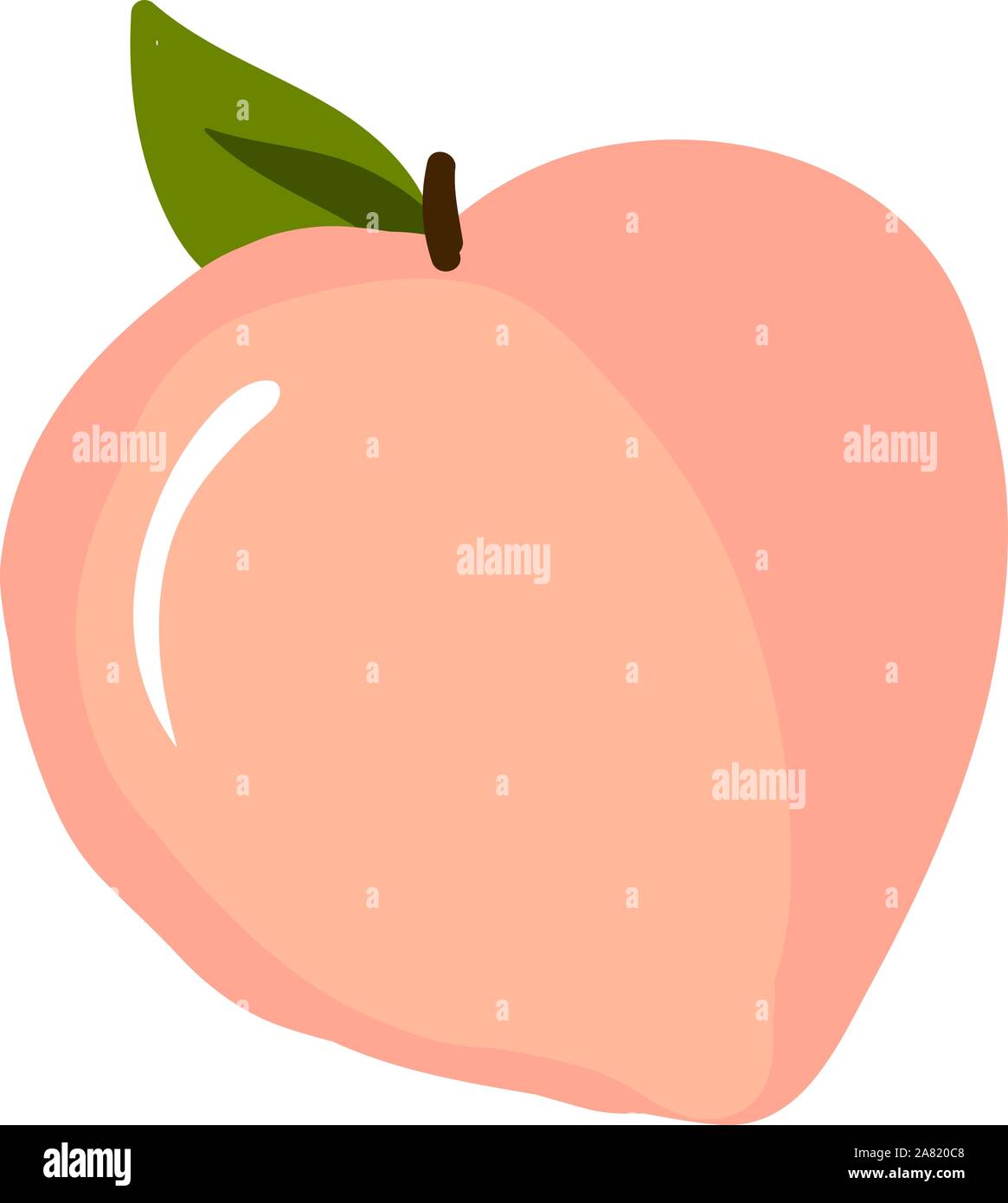 Pfirsich, Illustration, Vektor auf weißem Hintergrund. Stock Vektor