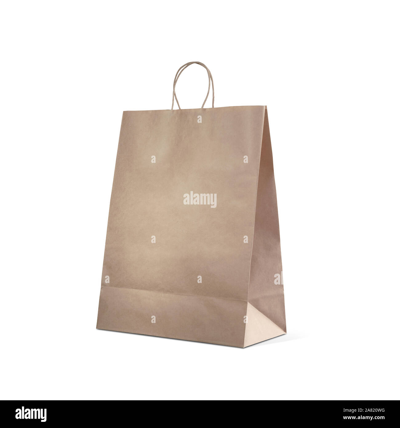Verfügbare Recycling Papier Shopping Bag auf weißem Hintergrund Stockfoto