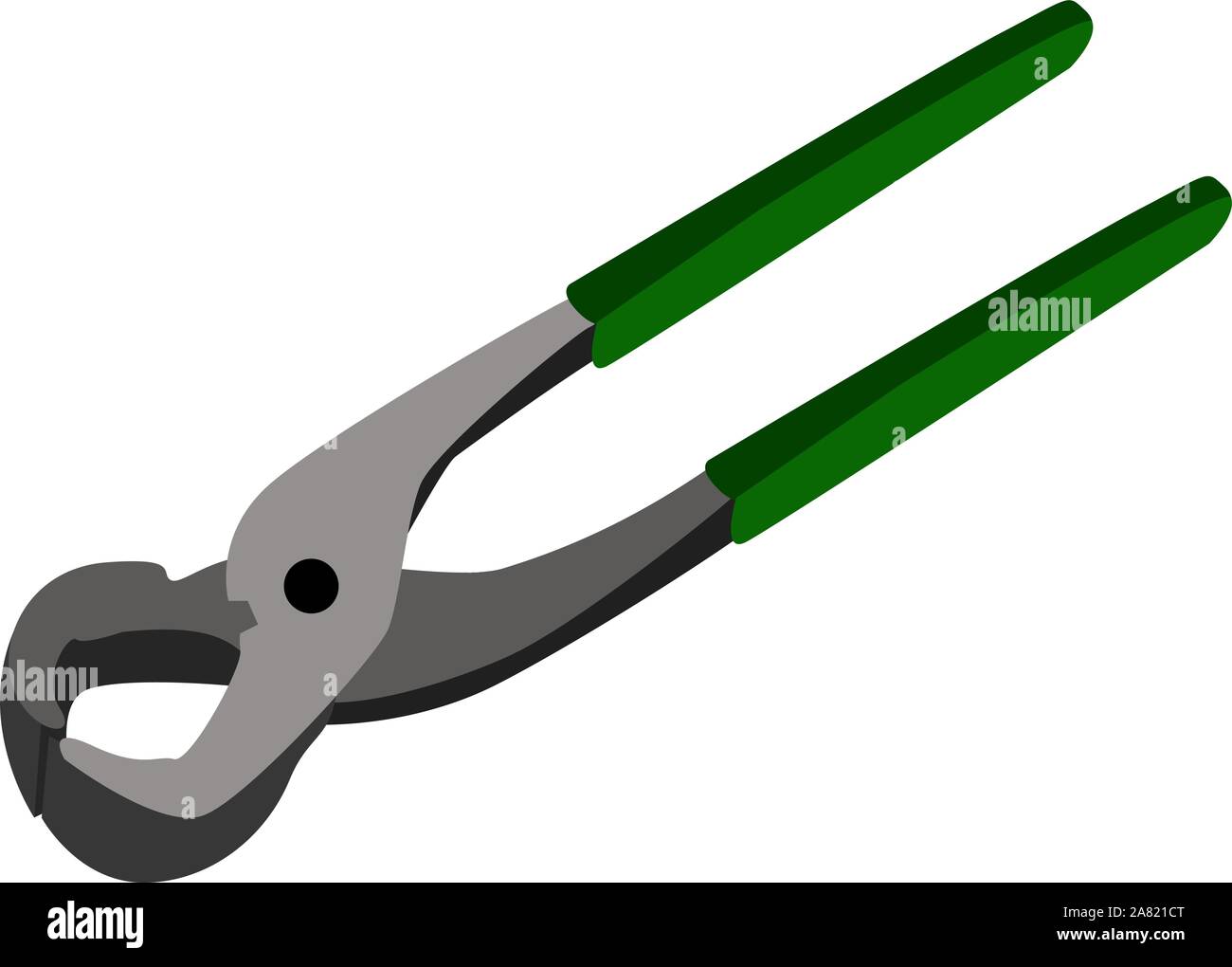 Fliese Nagelzange, Illustration, Vektor auf weißem Hintergrund. Stock Vektor