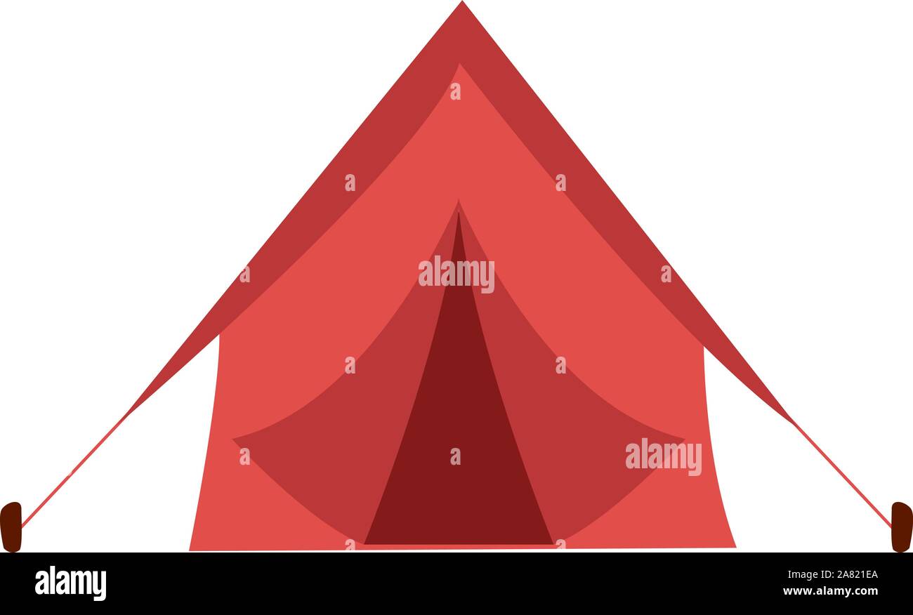 Rote Zelt, Illustration, Vektor auf weißem Hintergrund. Stock Vektor