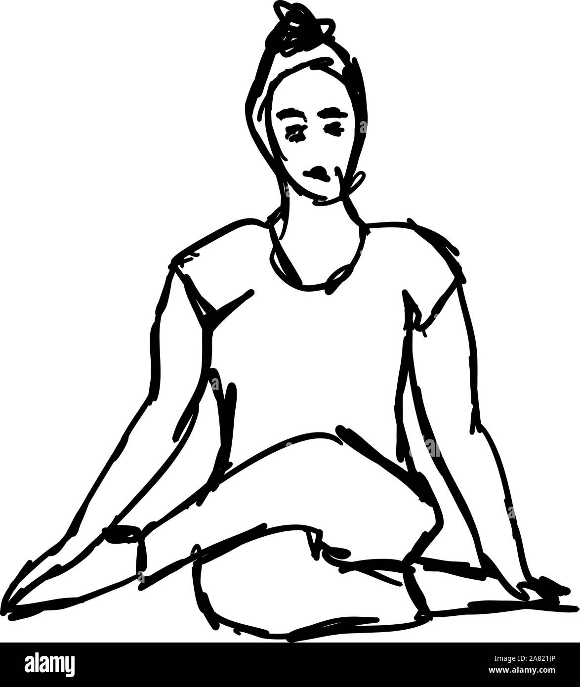 Yoga Pose, Illustration, Vektor auf weißem Hintergrund. Stock Vektor