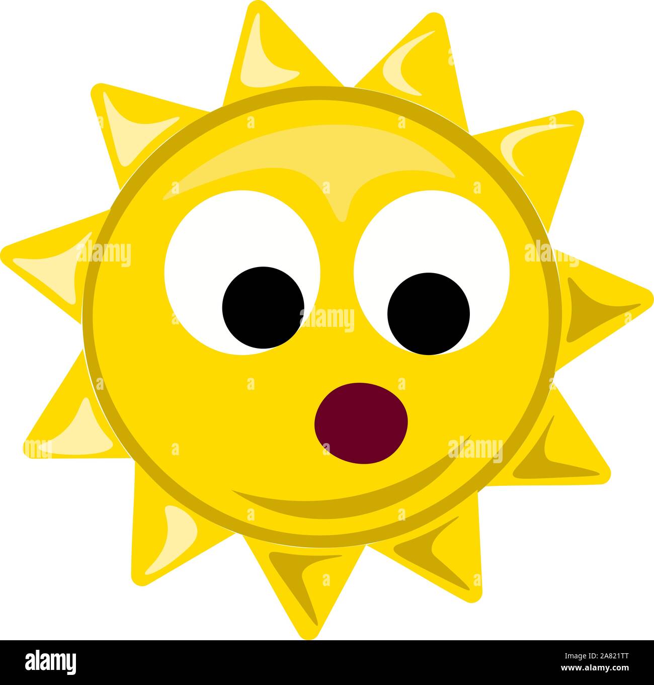 Big Sun, Illustration, Vektor auf weißem Hintergrund. Stock Vektor