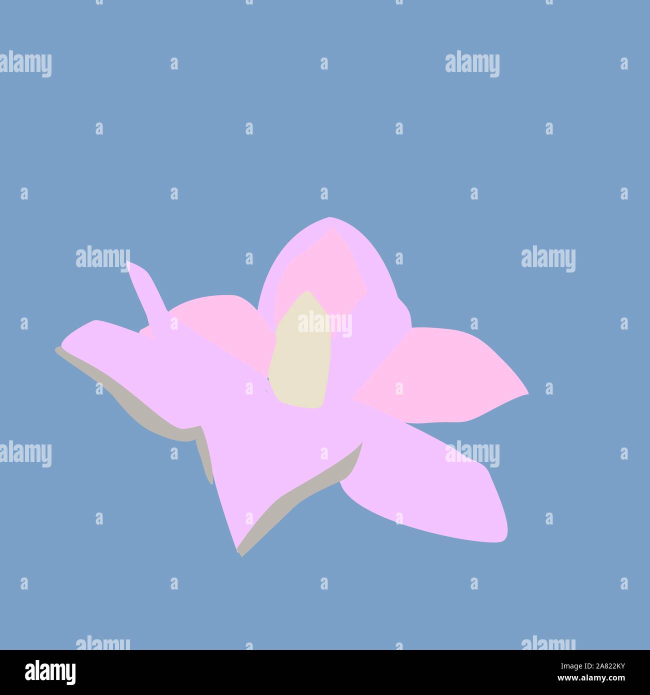 Wasser Blume, Illustration, Vektor auf weißem Hintergrund. Stock Vektor