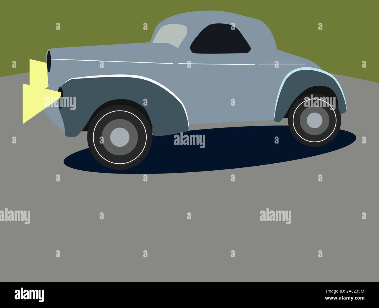 Retro Auto, Illustration, Vektor auf weißem Hintergrund. Stock Vektor