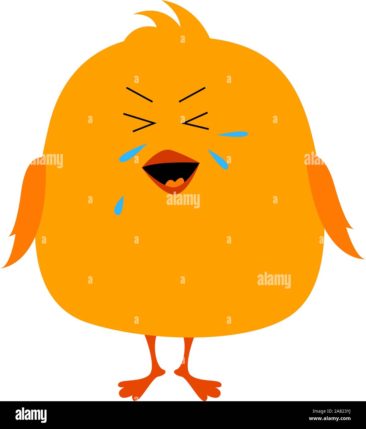 Crying Bird, Illustration, Vektor auf weißem Hintergrund. Stock Vektor