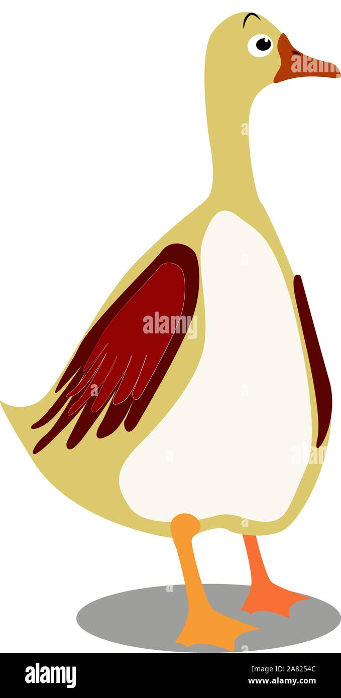 Gänse, Illustration, Vektor auf weißem Hintergrund. Stock Vektor