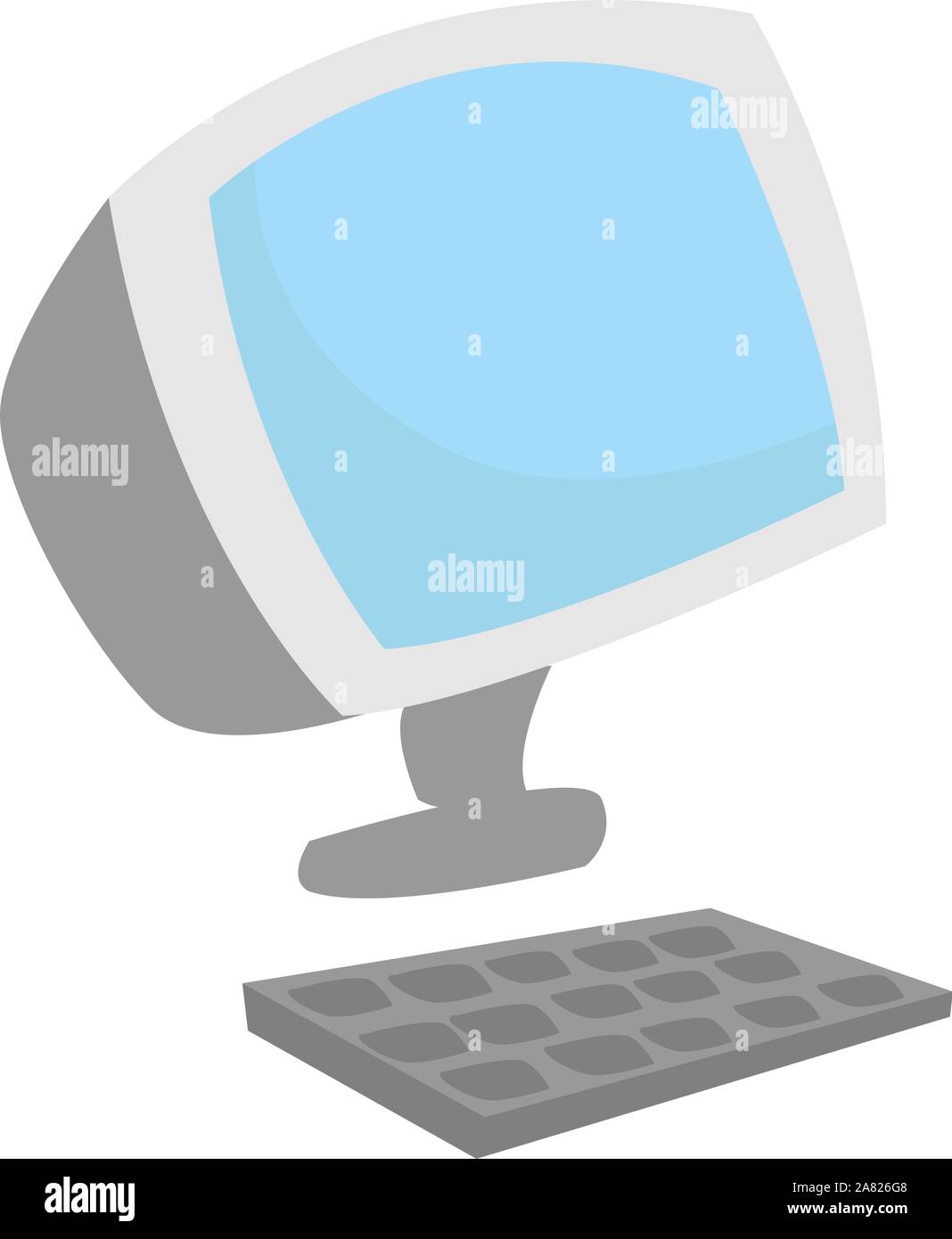 Alte Computer, Illustration, Vektor auf weißem Hintergrund. Stock Vektor