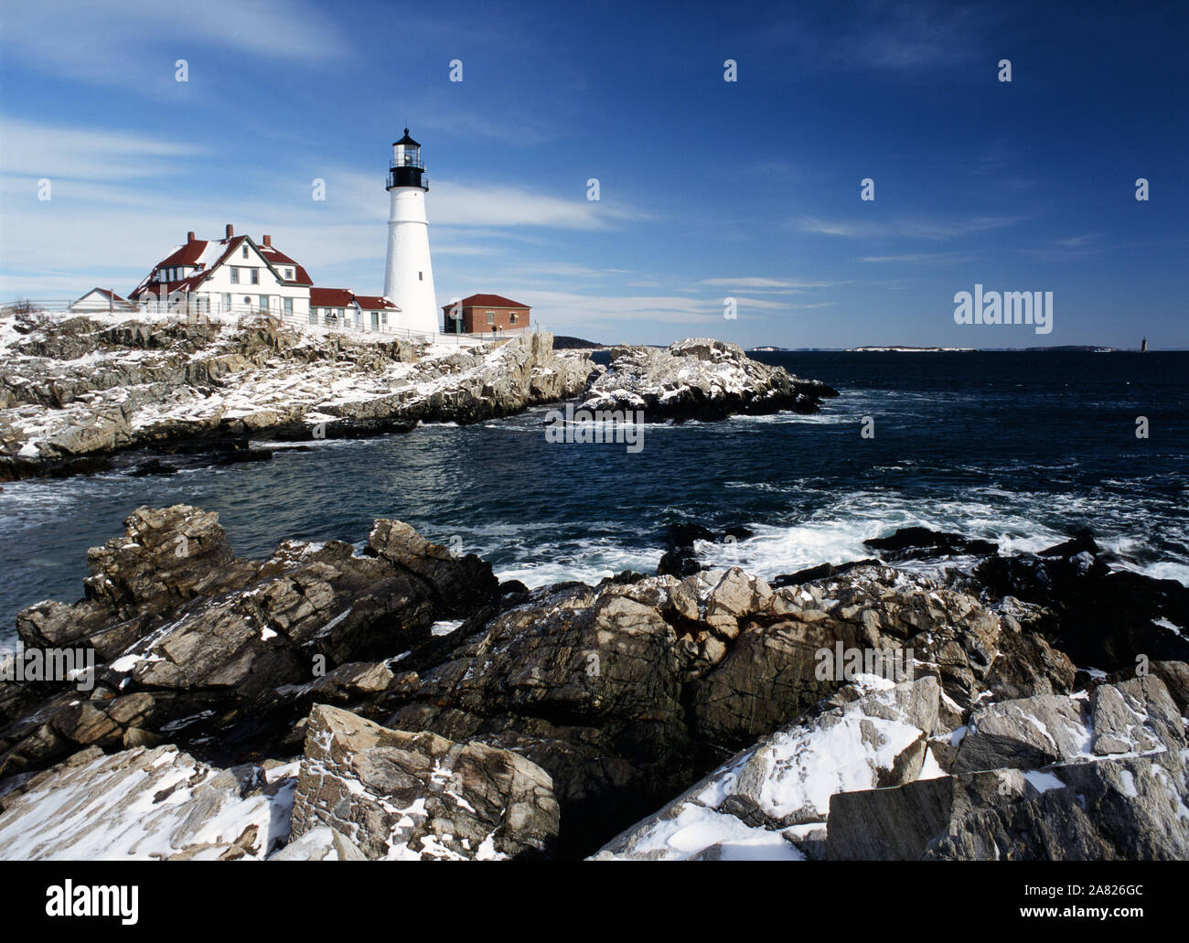 Cape Elizabeth - Portland Head Lighthouse, Maine Stockfoto