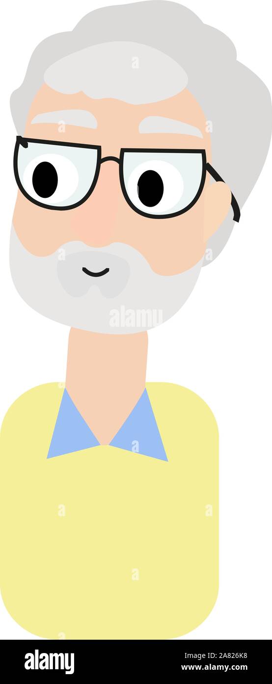 Alter Mann, Illustration, Vektor auf weißem Hintergrund. Stock Vektor