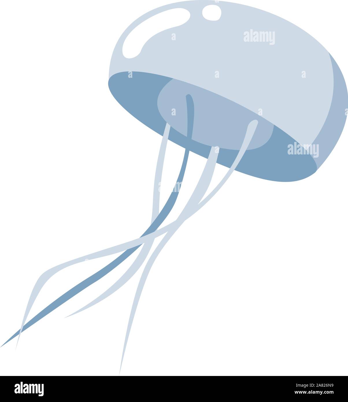 Quallen, Illustration, Vektor auf weißem Hintergrund. Stock Vektor