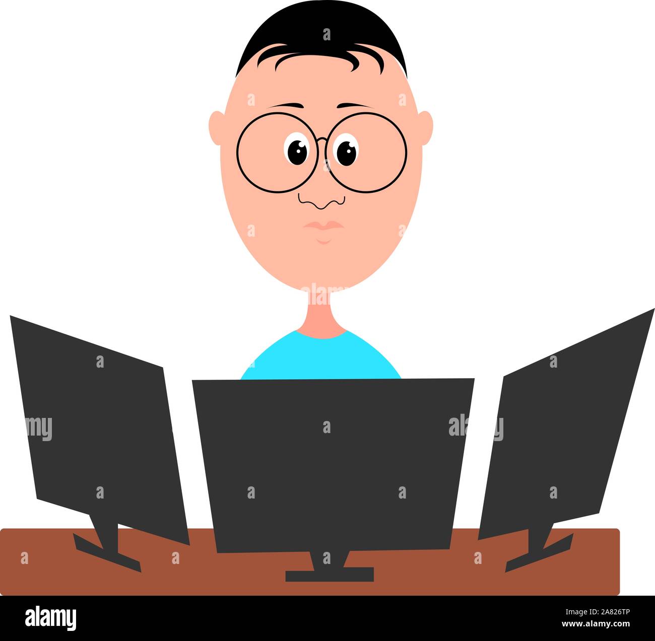 Programmierer, Illustration, Vektor auf weißem Hintergrund. Stock Vektor