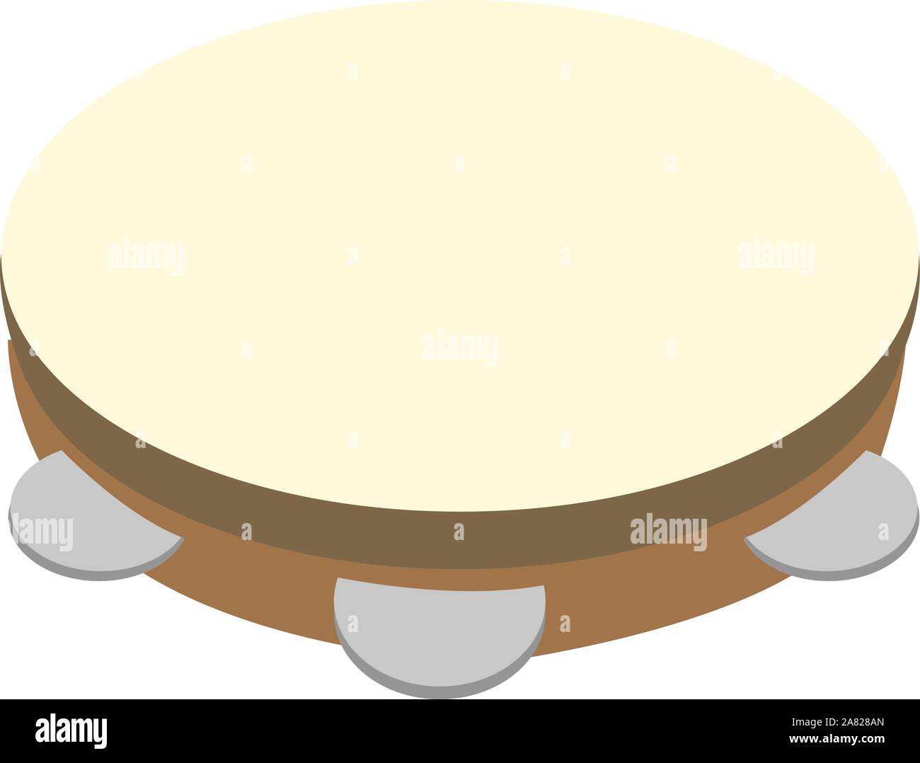 Tamburin, Illustration, Vektor auf weißem Hintergrund. Stock Vektor