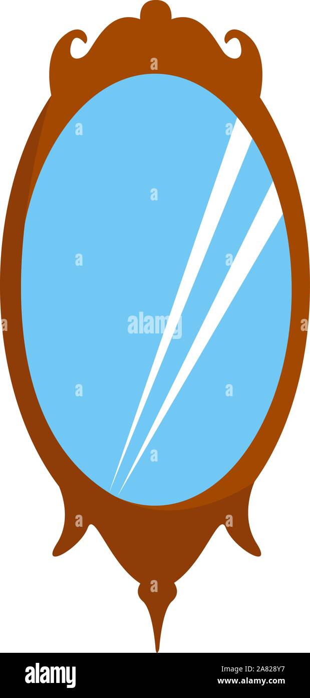 Retro Spiegel, Illustration, Vektor auf weißem Hintergrund. Stock Vektor