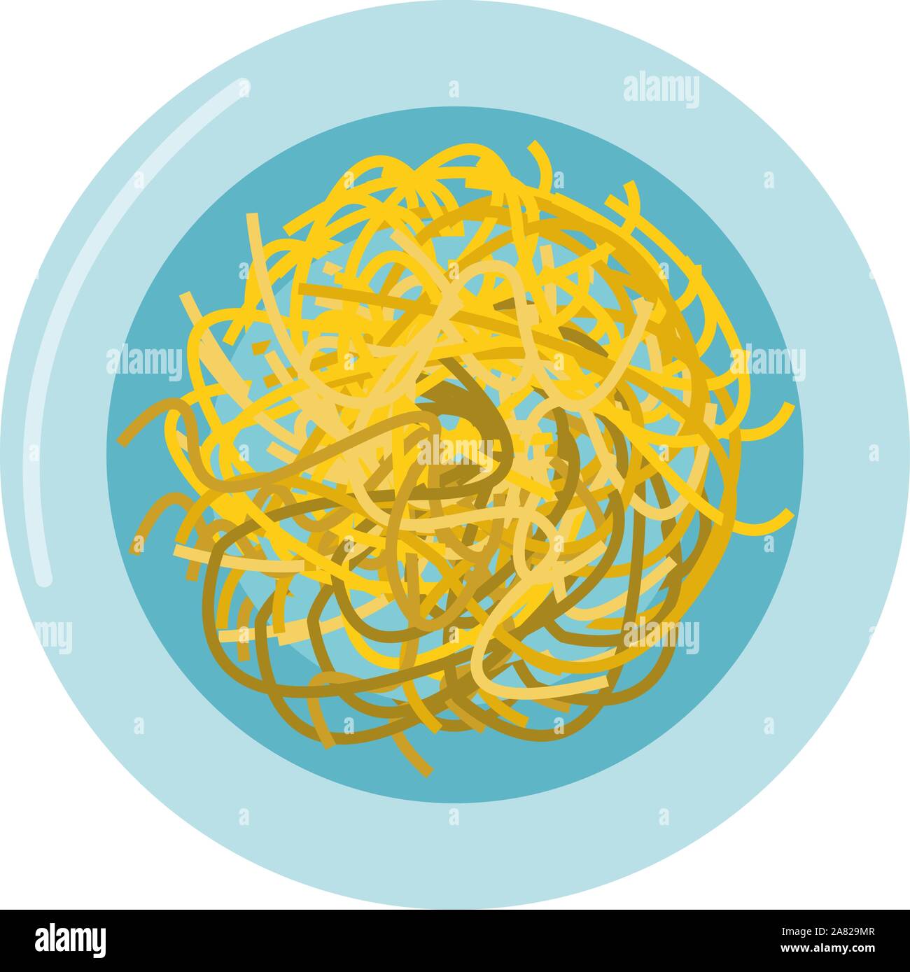 Spaghetti, Illustration, Vektor auf weißem Hintergrund. Stock Vektor