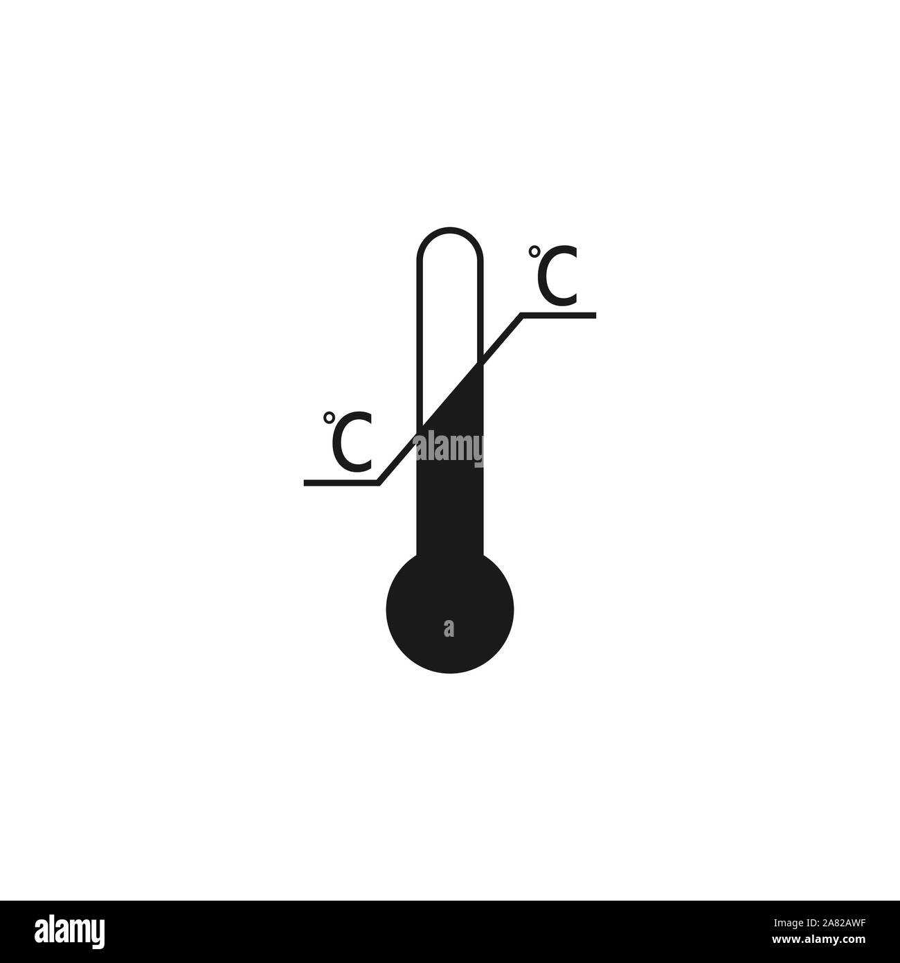 Vector Illustration, flache Bauform. Temperaturbegrenzung Symbol Stock Vektor