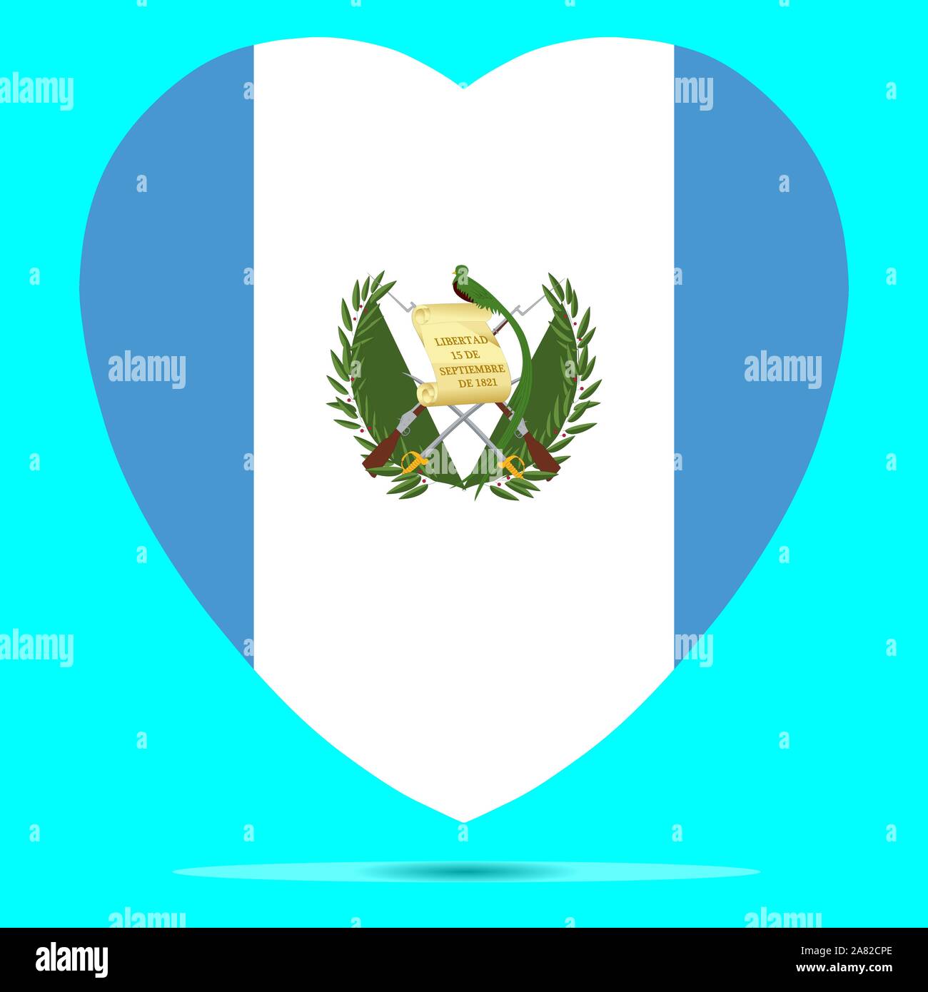 Guatemala Flagge in Herzform Vektor-illustration eps 10. Stock Vektor