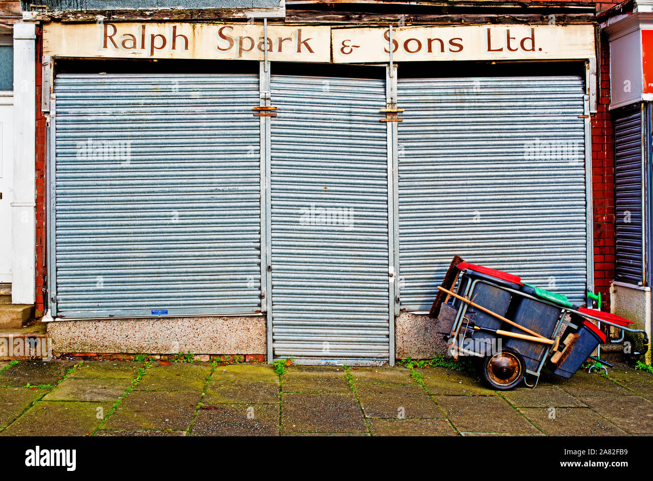 Ralph Funken und Söhne geschlossen Bäckerei, Durham Road, Stockton on Tees, Cleveland, England Stockfoto
