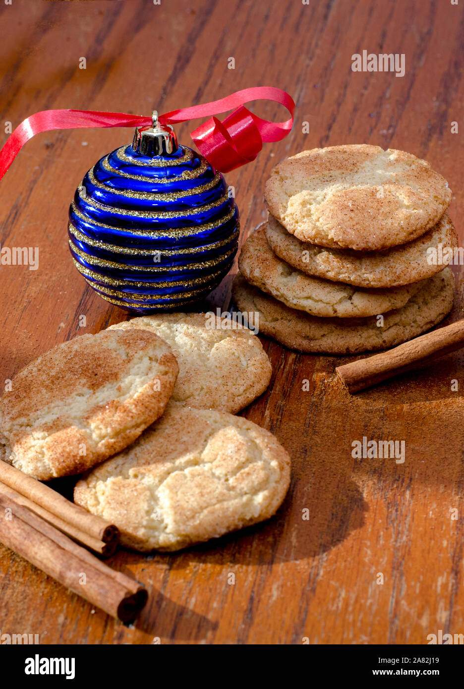 Zimt kichern Doodle cookies für Weihnachten Stockfoto