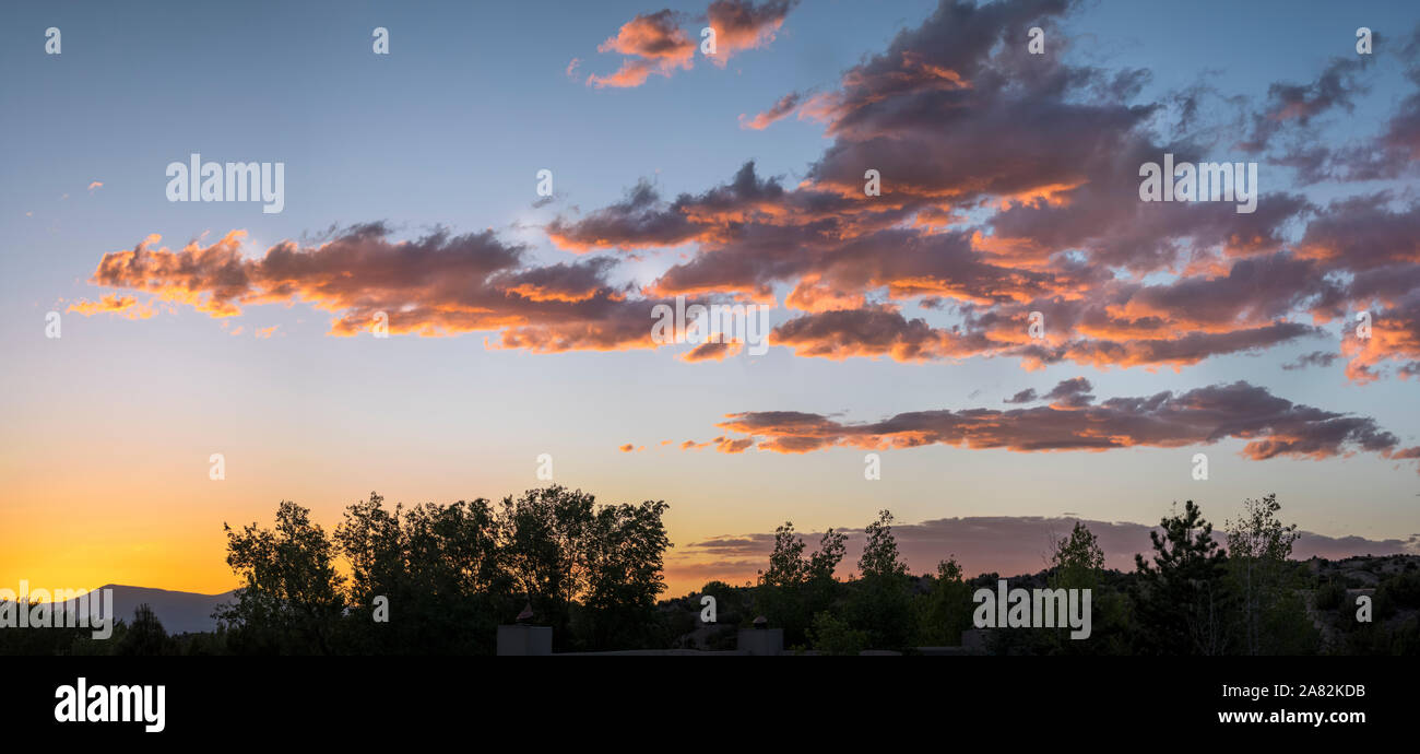 Sonnenuntergang TESUQUE NEW MEXICO Stockfoto