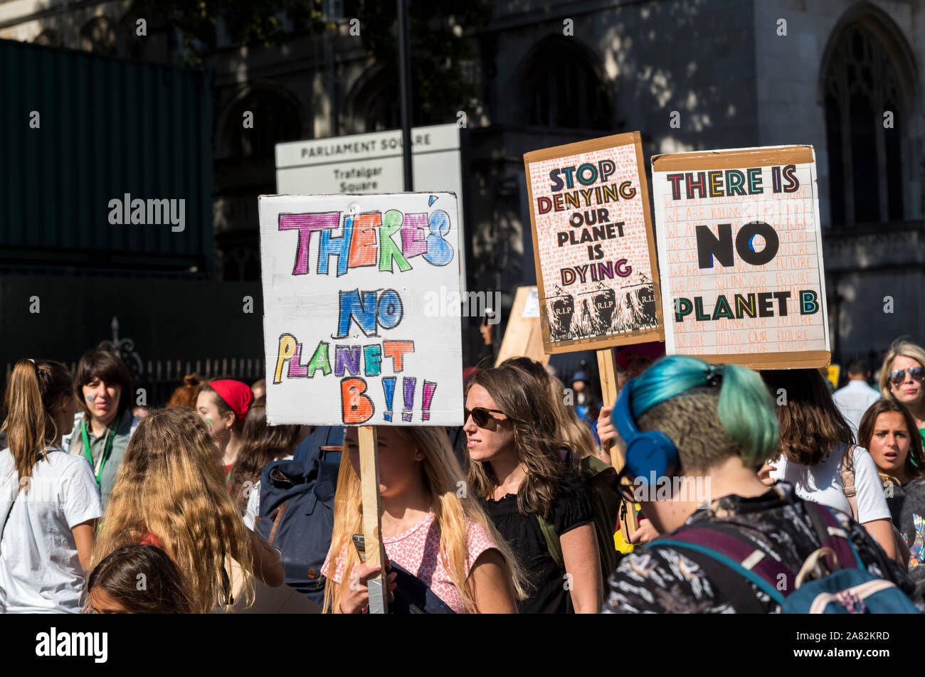 Klimawandel PROTEST PARLIAMENT SQUARE LONDON VEREINIGTES KÖNIGREICH Stockfoto