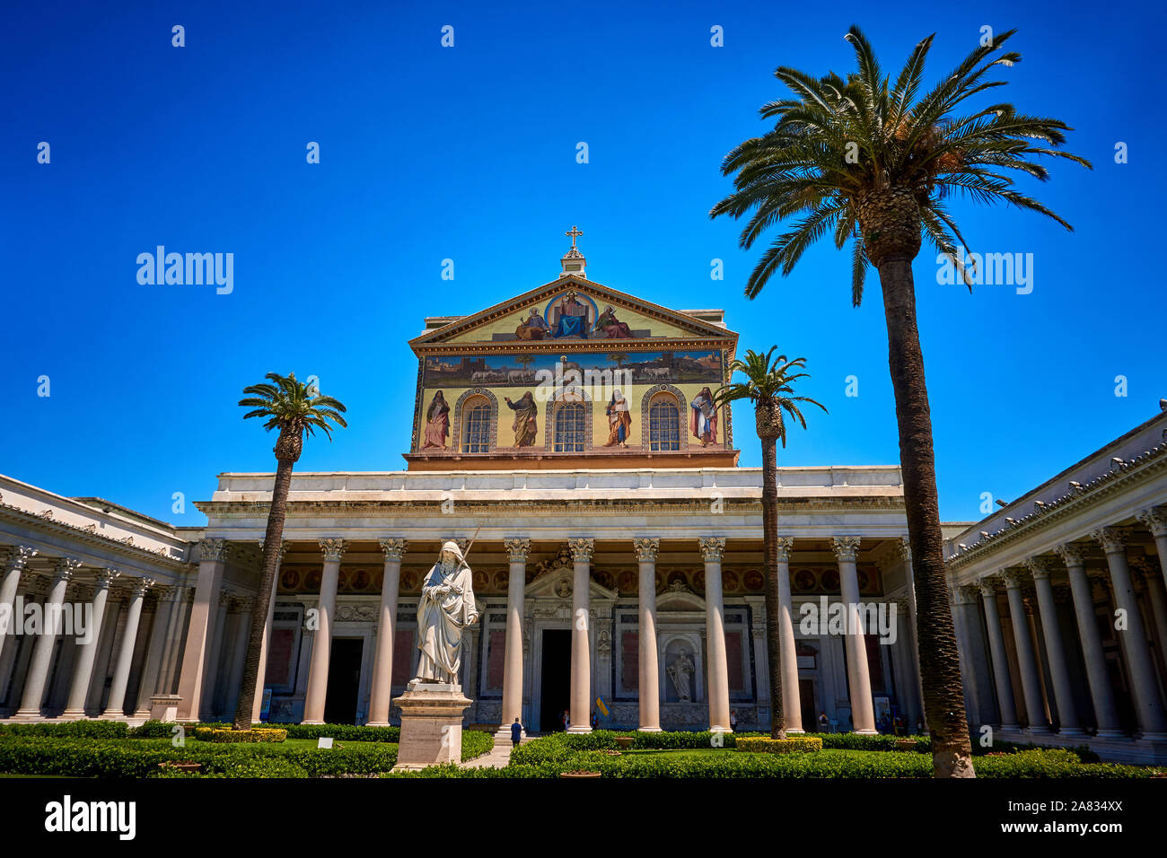 Basilika St. Paul vor den Mauern Papale Basilika San Paolo fuori le Mura, Rom, Italien Stockfoto