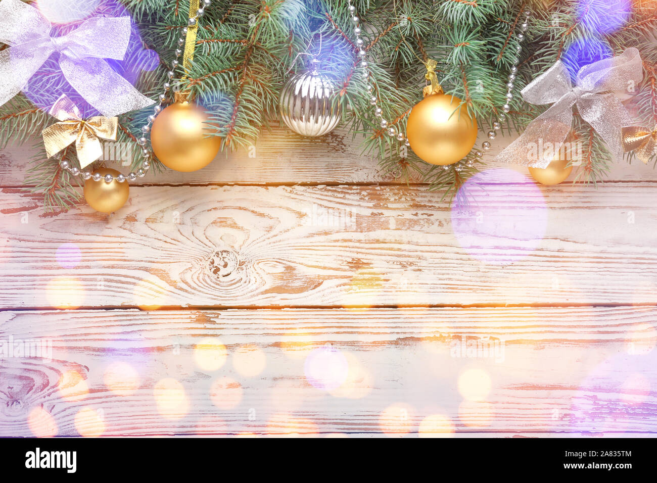 Schöne Weihnachten Grußkarten mit bokeh Effect Stockfoto