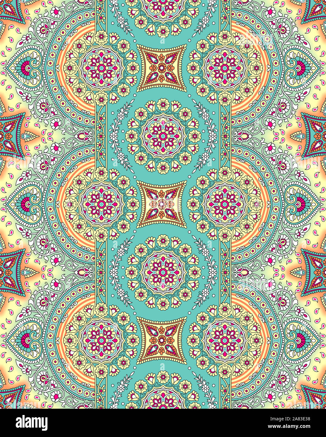 Nahtlose Muster. Vintage Deko-Elemente. Handgezeichnete Hintergrund. Islam, Arabisch, Indisch, Osmanischen Motiven. Ideal für das Drucken auf Stoff oder Papier Stockfoto