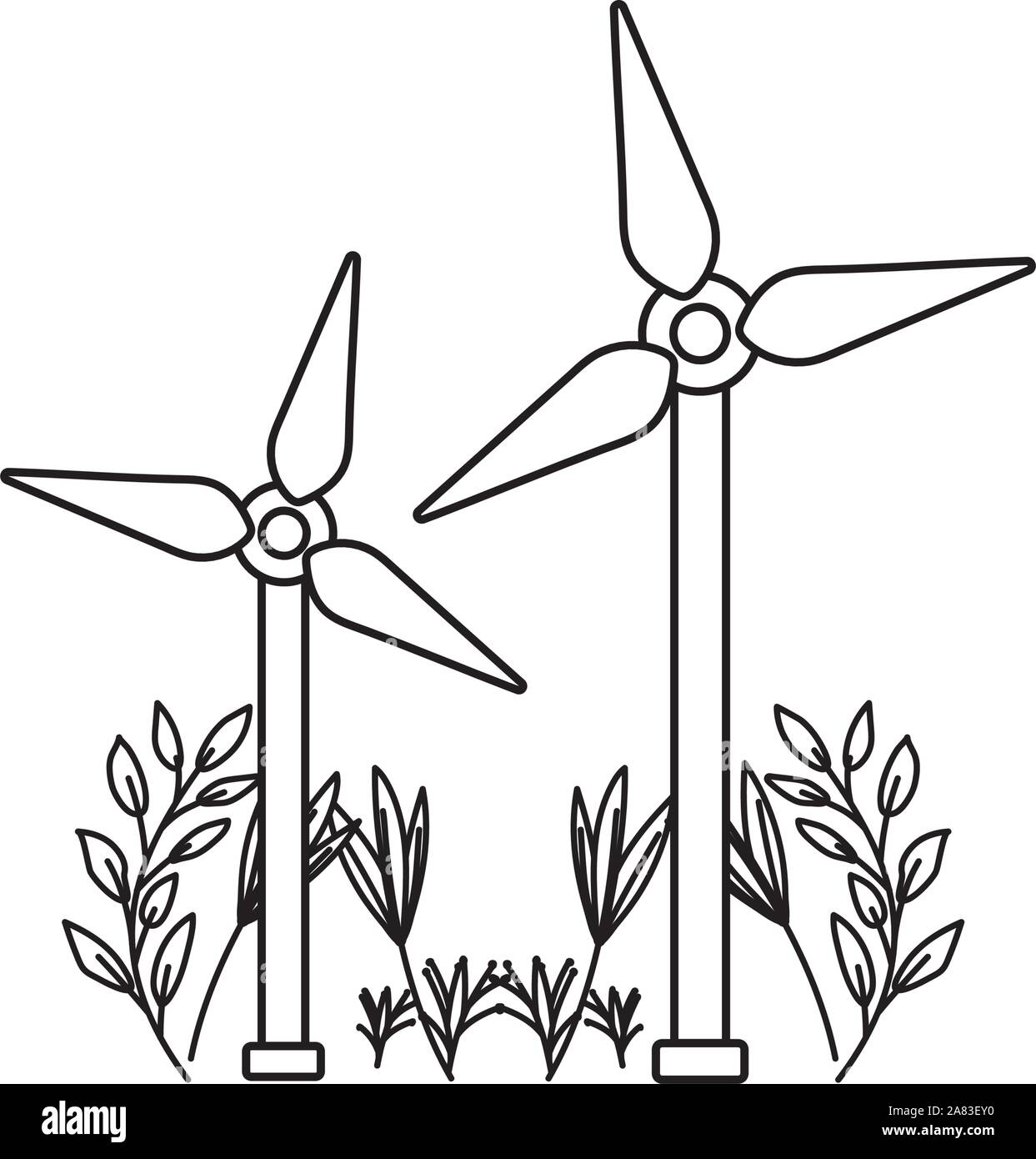 Erneuerbare Energie Turbine auf weißem Hintergrund Vector Illustration Design Stock Vektor