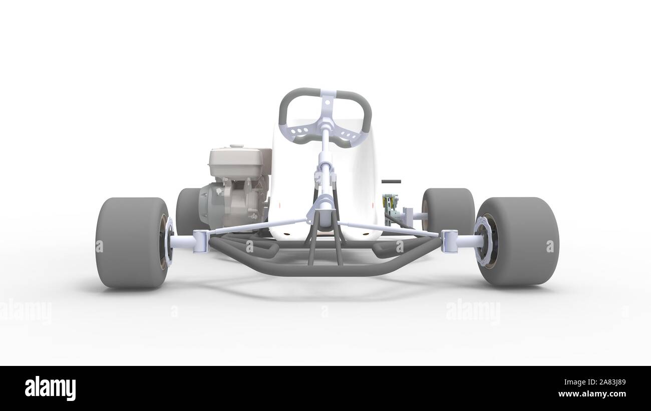 3D-Rendering für eine go kart in Weiß studio Hintergrund isoliert Stockfoto