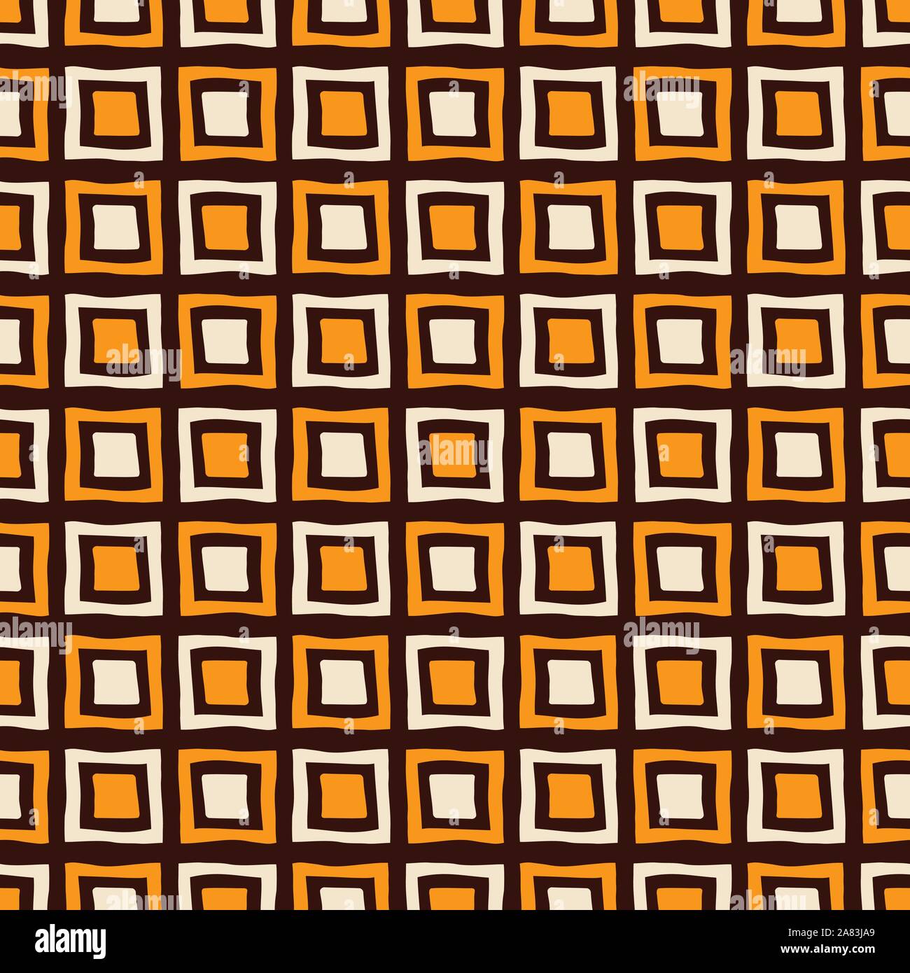Zusammenfassung nahtlose Muster von Hand gezeichneten Quadrate. Pinselstriche. Geometrische Formen Ornament. Farbe vector Hintergrund. Stock Vektor