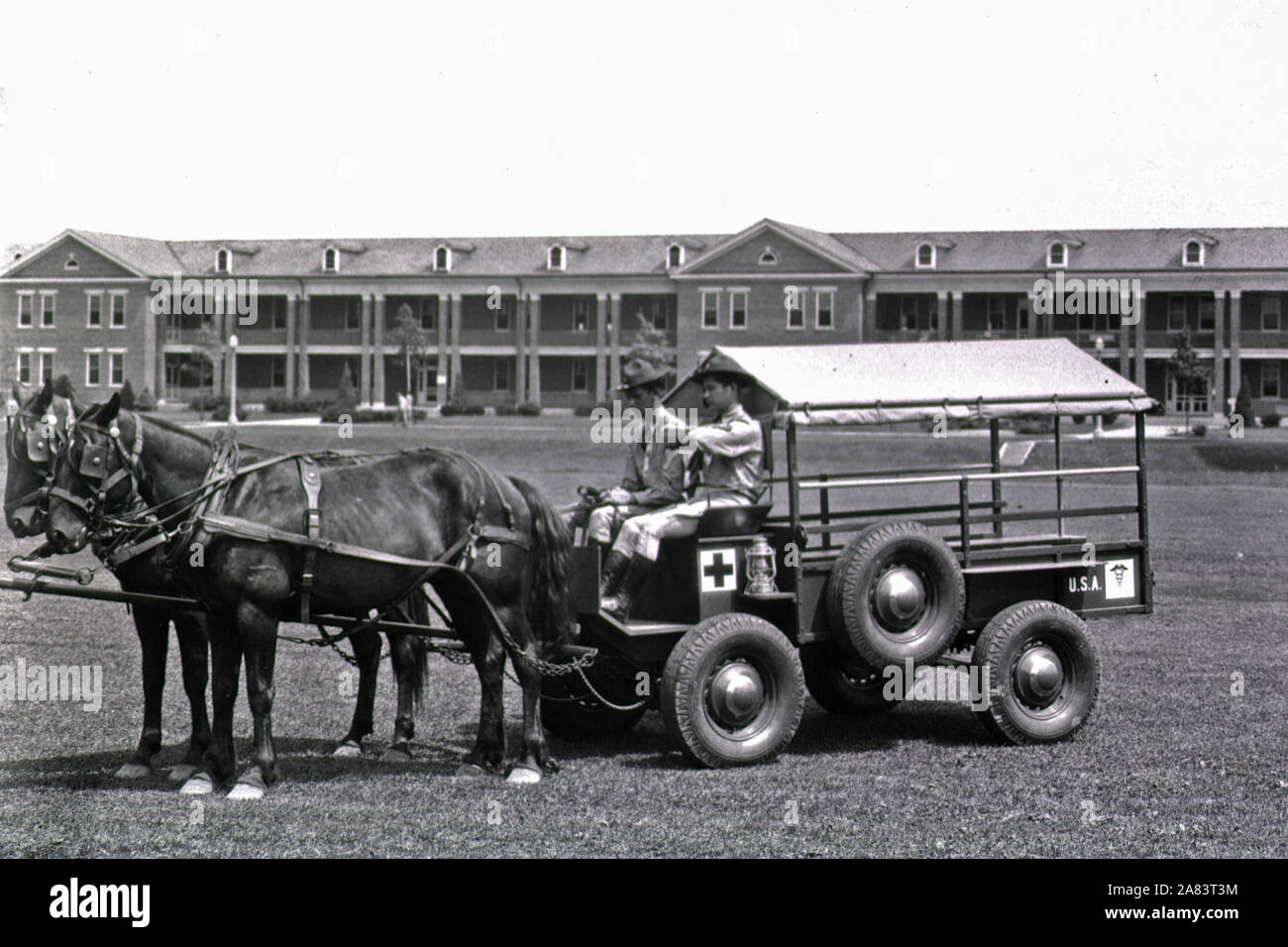 Pferdekutschen- ambulanz Ca. mid-1900s Stockfoto