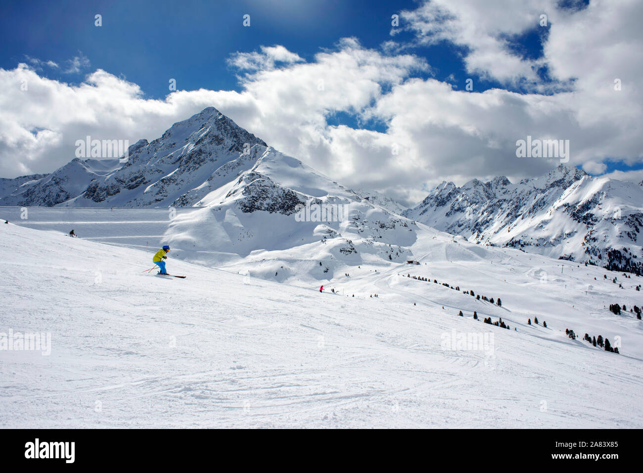 Kühtai Sky Resort Village und Skipisten in der Nähe von Innsbruck Tirol Österreich Stockfoto