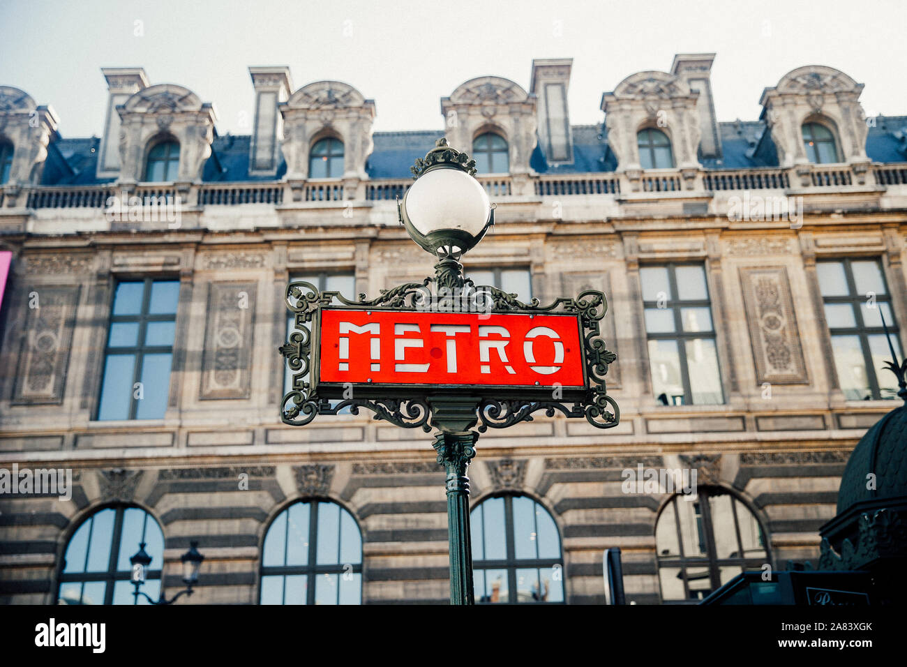 Metropolitain Eingang, Paris Stockfoto