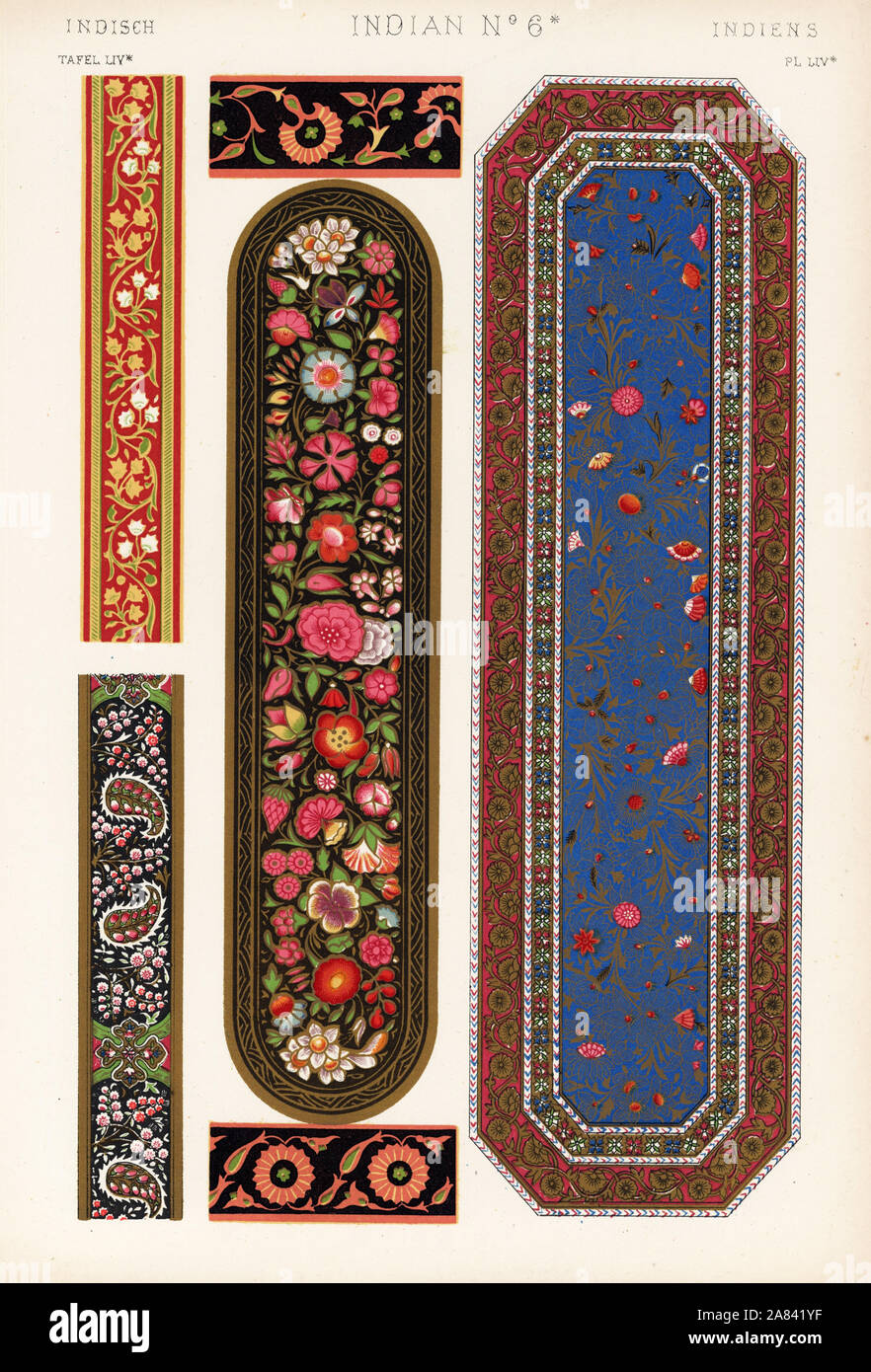 Exemplare der lackiert Lack - Arbeiten aus der Sammlung des India House. Chromolithograph von Francis Bedford von Owen Jones' der Grammatik von Ornament, Quaritch, London, 1868. Stockfoto