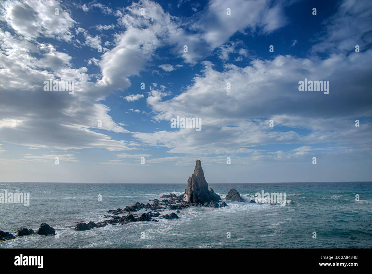 Riff der Sirenen im Naturpark Cabo de Gata, Almeria Stockfoto