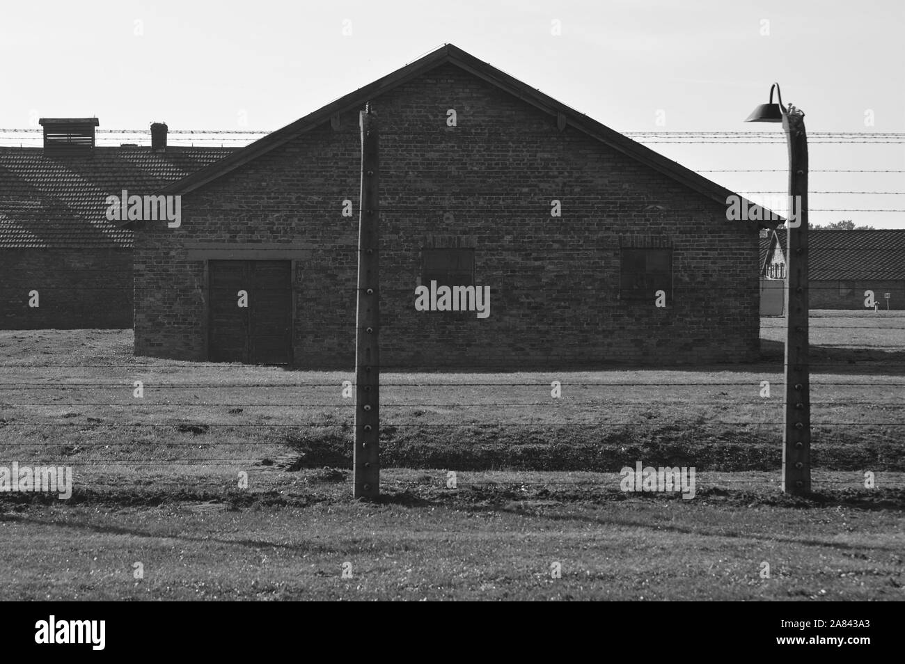Konzentrationslager Auschwitz Birkenau, die Schwarz-Weiß-Fotografie Stockfoto