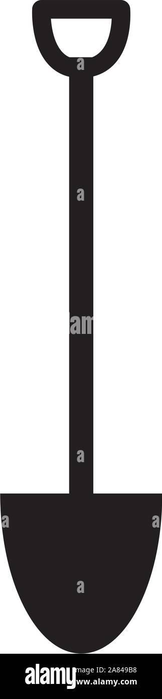Schaufel-Symbol auf weißem Hintergrund. Flaches Design. Schaufel-Zeichen. Stock Vektor