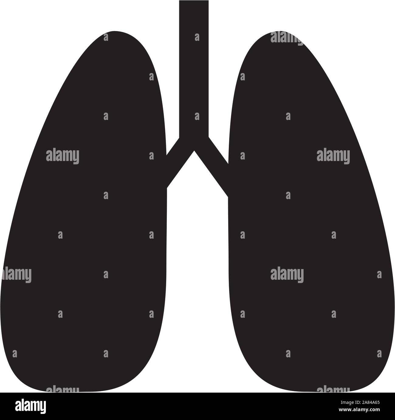 Lungen-Symbol auf weißem Hintergrund. Lungen-Zeichen. Stock Vektor