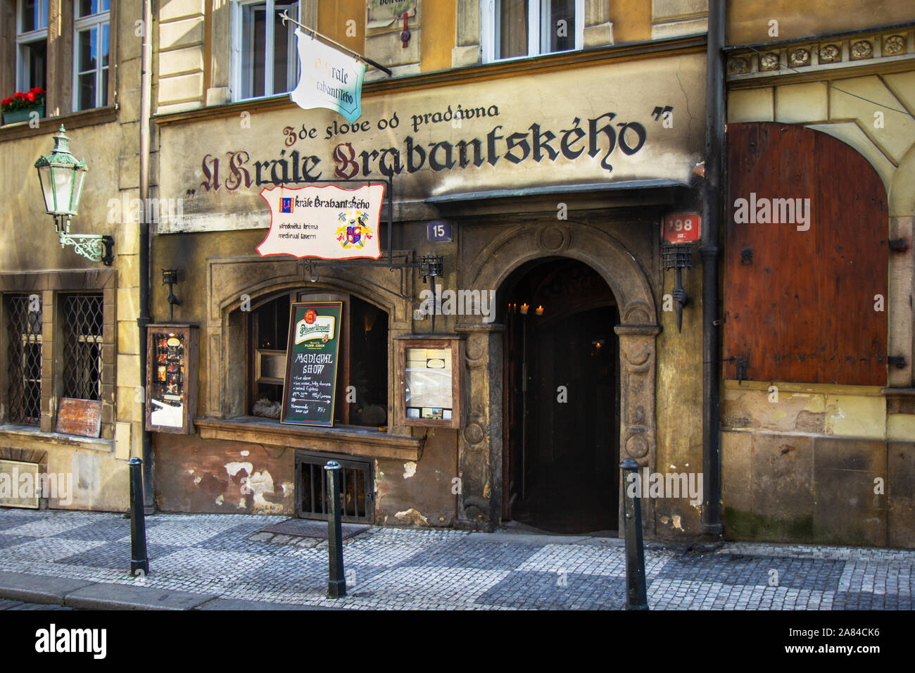 U Krale Brabantskeho Taverne in Prag Stockfoto