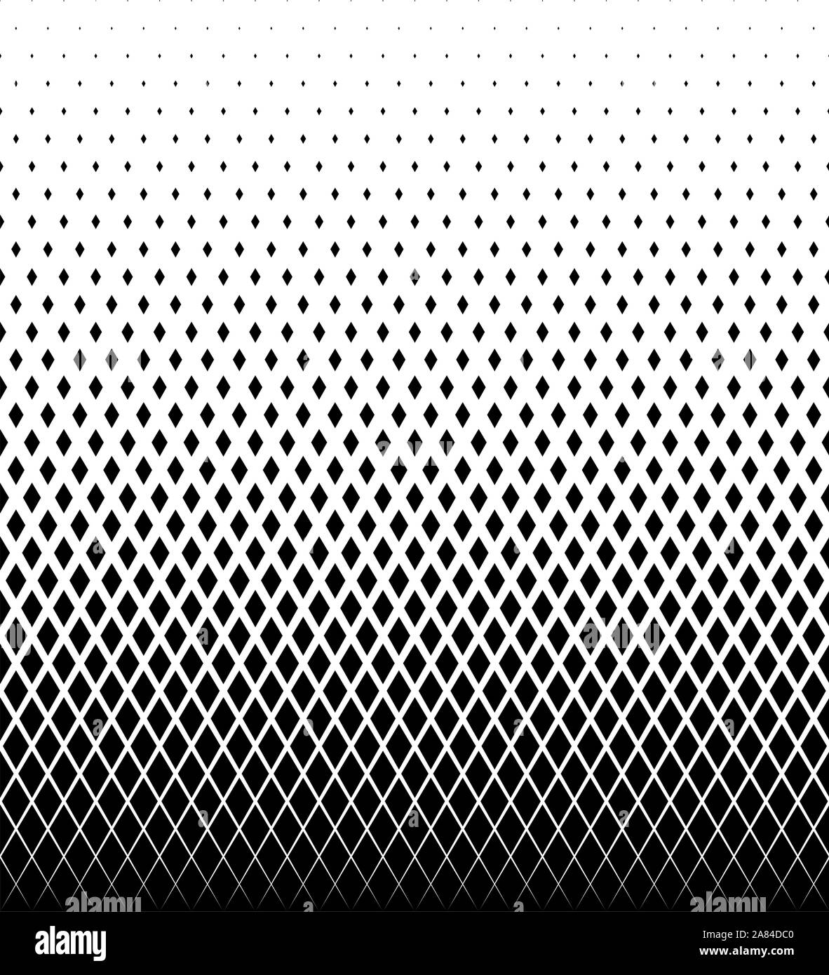 Geometrische Muster der schwarzen Diamanten auf einem weißen Hintergrund. nahtlos in eine Richtung. Option mit einem mittleren Fade Out. Stock Vektor